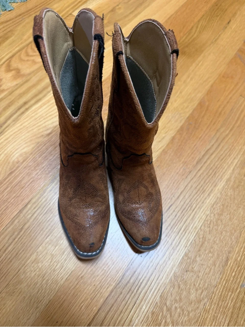Roper Kids Brown Suede Western Boots